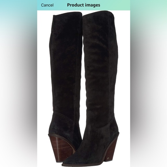 Sam Edelman Black Suede Knee-High Boots 9.5 - Picture 11 of 11